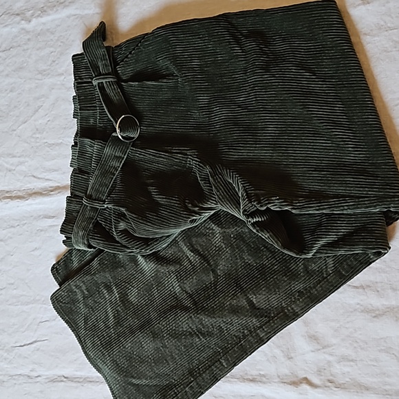 Revolve Majorelle Benedict Corduroy Pants Paperbag Belted Wide Leg Olive Small - Picture 8 of 17